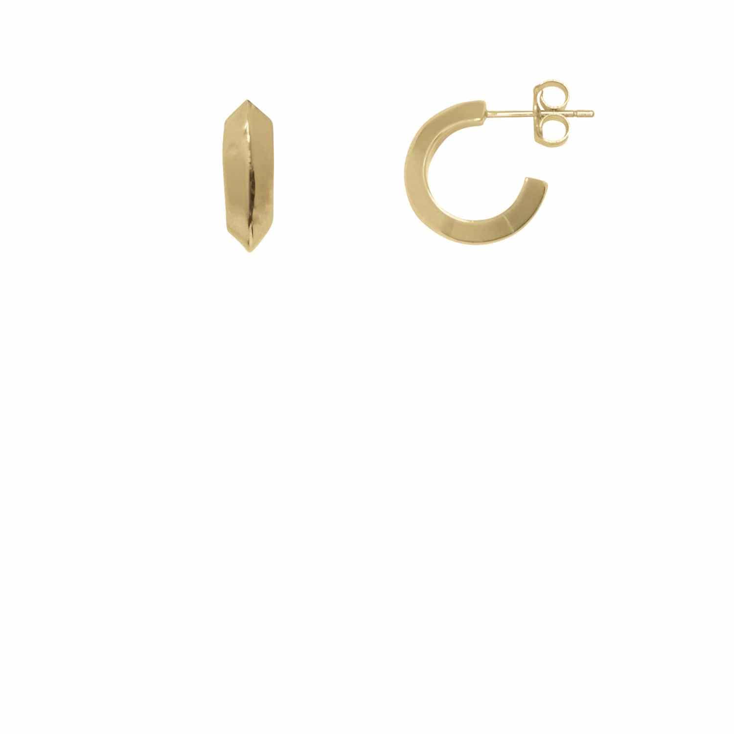 EVELYNE-M TRINITY | Triangle Ridge - Stud Creole - Gold