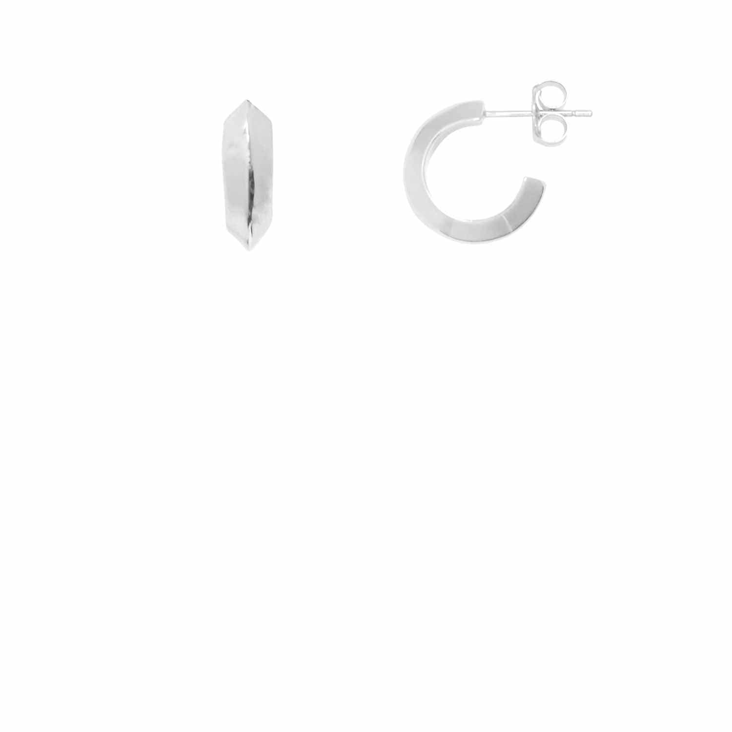 EVELYNE-M TRINITY | Triangle Ridge - Stud Creole - Silver