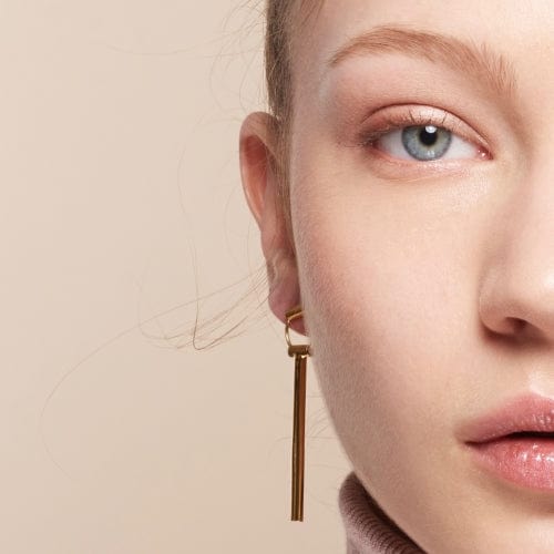 EVELYNE-M TUBE-DECO | Moving - Stud Earring - Gold