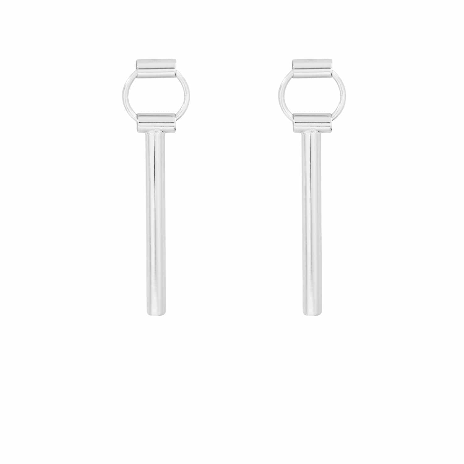 EVELYNE-M TUBE-DECO | Moving - Stud Earring - Silver